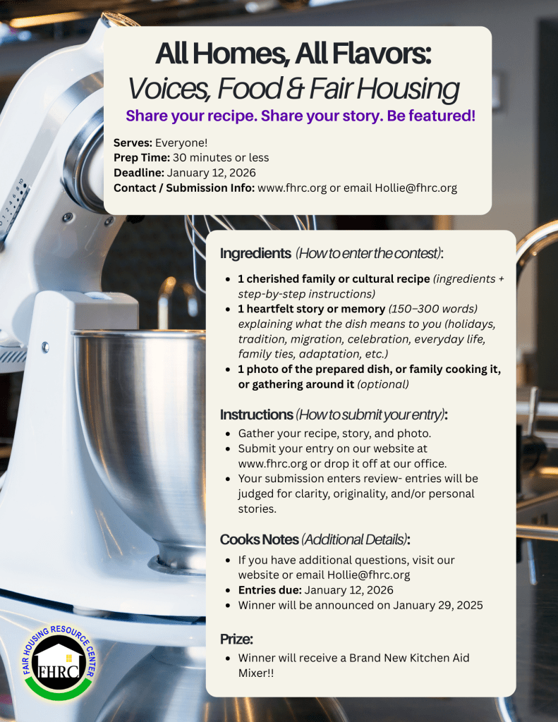 All Homes, All Flavors Voices, Food & Fair Housing